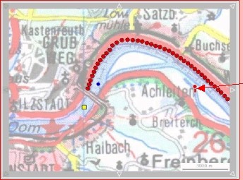 Position des Auftragnehmers in einer Karte